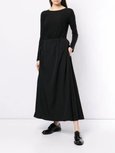 YOHJI YAMAMOTO RUCHED LONG SWEATSHIRT - 黑色