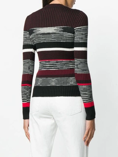 Shop Proenza Schouler Striped Rib Crew Neck In Pink