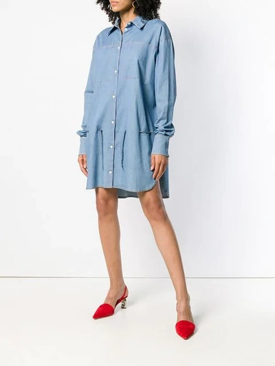 Shop Sonia Rykiel Denim Shirt Dress In Blue