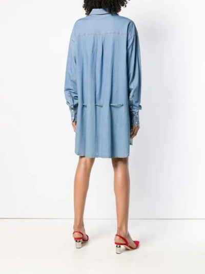 Shop Sonia Rykiel Denim Shirt Dress In Blue