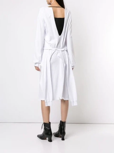Shop Aganovich Draped Midi Dress In White