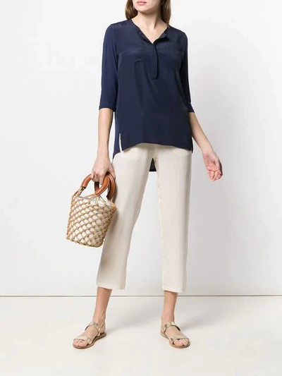 Shop Semicouture Crepe Trousers In Neutrals