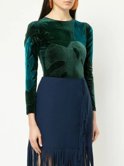 Shop Alexia Hentsch Leaf Velvet Body - Green