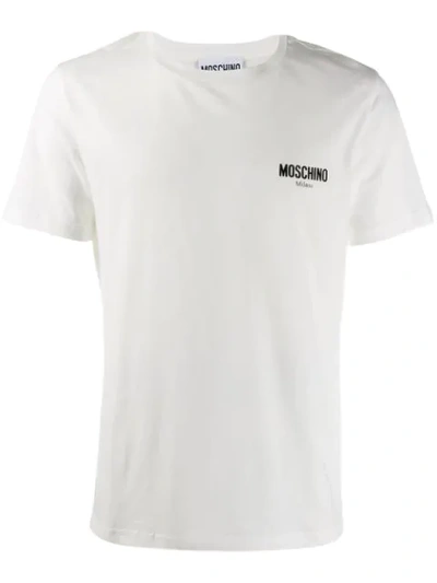 Shop Moschino Logo Appliqué T In White