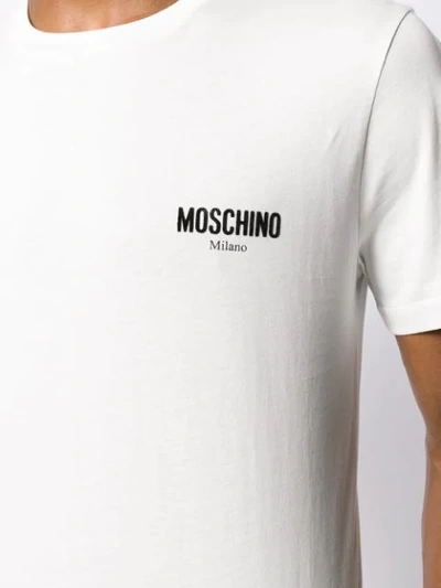 Shop Moschino Logo Appliqué T In White