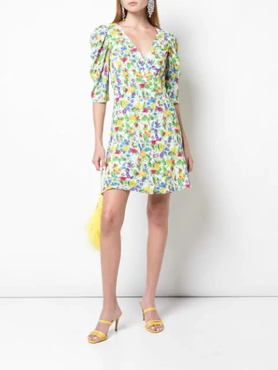 Shop Saloni Colette Floral Print Dress In Multicolour