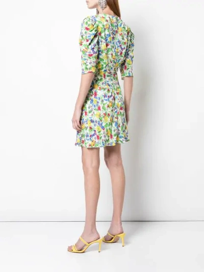 Shop Saloni Colette Floral Print Dress In Multicolour