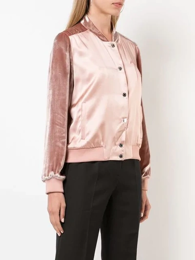 Shop Fleur Du Mal Satin-velvet Bomber Jacket In Pink