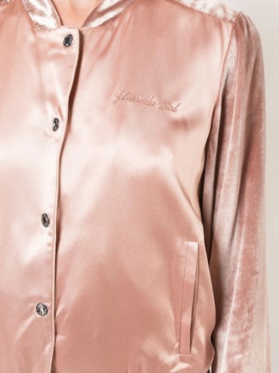 Shop Fleur Du Mal Satin-velvet Bomber Jacket In Pink