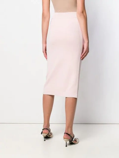 Shop Fendi Ff Logo Pencil Skirt In Pink