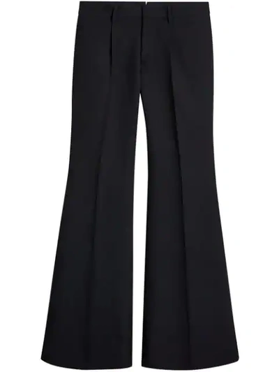 Shop Burberry Flared Tailored Trousers - Black