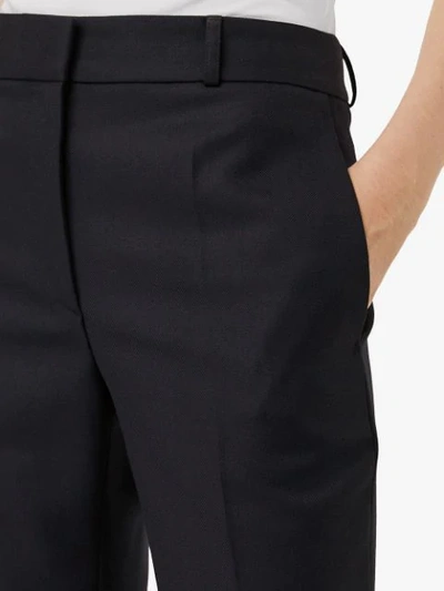 Shop Burberry Flared Tailored Trousers - Black