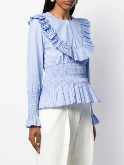 Shop Tory Burch Ruffled Blouse - Blue