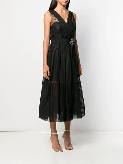 Shop Pinko Sleeveless Tulle Dress In Black