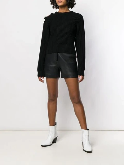 Shop Helmut Lang Knit Harness Shoulder Jumper In Black