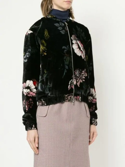 Shop Markus Lupfer Floral Print Jacket - Black