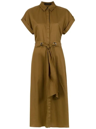 Shop Andrea Marques Midi Shirt Dress In Green