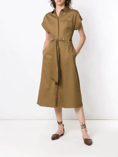 Shop Andrea Marques Midi Shirt Dress In Green