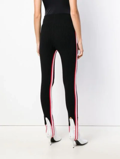 Shop Calvin Klein 205w39nyc Striped Panel Stirrup Leggings - Black