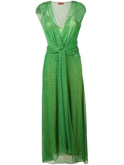 Shop Missoni Lamé Mesh Maxi Dress In Green