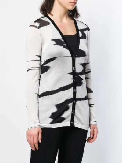 Shop Missoni Abstract Patterned Cardigan In White