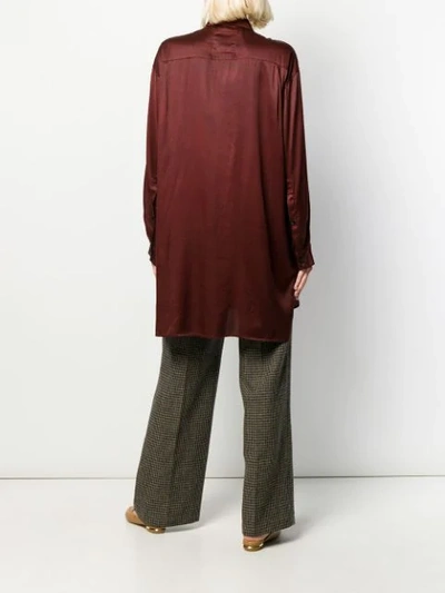 Shop Uma Wang Oversized Satin Shirt In Red