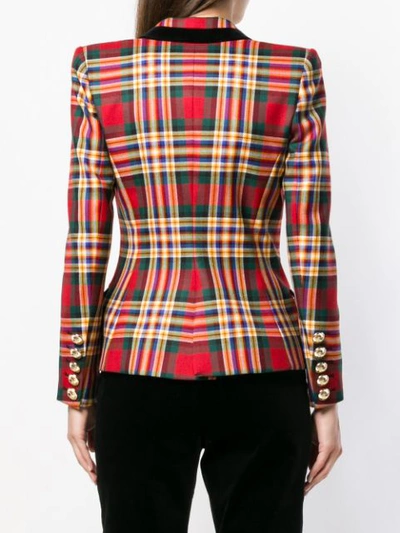 Shop Alexandre Vauthier Checked Button Blazer - Red