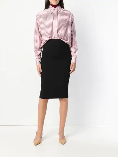 Shop Victoria Beckham Zipped Pencil Skirt - Black