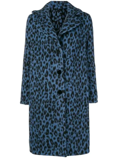 Shop Ermanno Scervino Leopard Print Coat - Blue