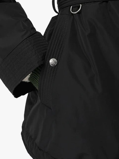 Shop Burberry Hooded Parka Coat In Black