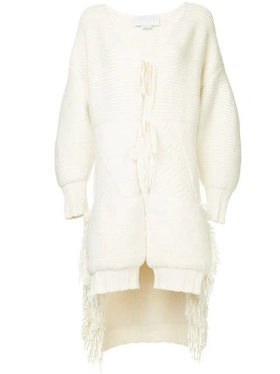 Shop Esteban Cortazar Chunky Knit Cardigan In White