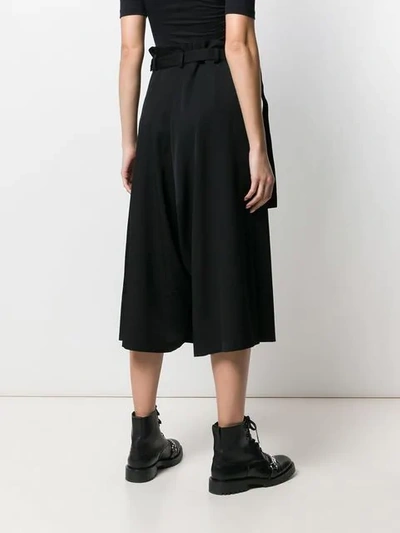Shop Yohji Yamamoto Draped Pleated Skirt In Black