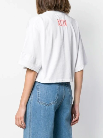 Shop Gcds Cropped Logo T-shirt In White