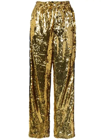 Shop Faith Connexion Sequinned Track Trousers In Metallic