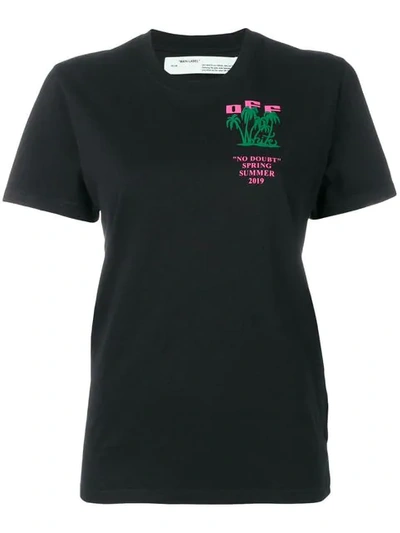 Shop Off-white Island Print T-shirt In 1040 Black Green