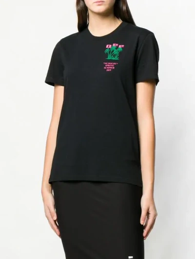 Shop Off-white Island Print T-shirt In 1040 Black Green