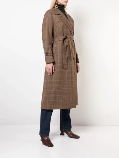Shop Giuliva Heritage Collection Checked Trench Coat - Brown
