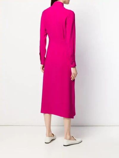 Shop Joseph Long-sleeve Flared Shirt Dress In Pink