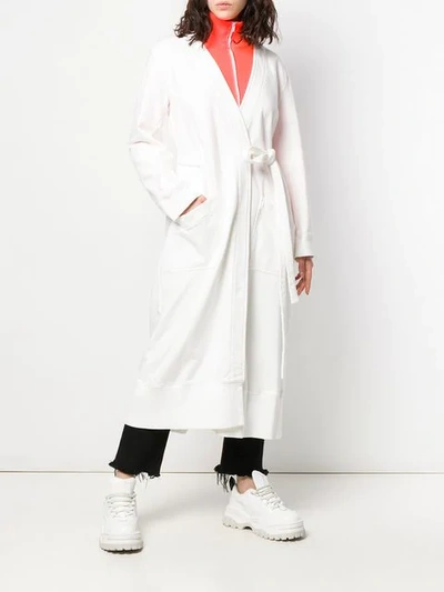 Shop Mm6 Maison Margiela Belted Coat In White
