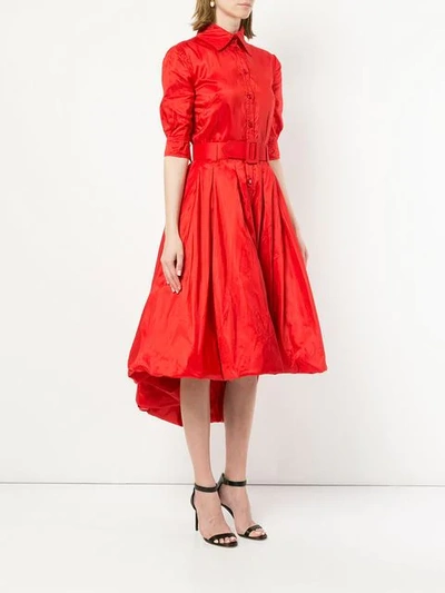 Shop Oscar De La Renta Bubble Hem Dress In Red