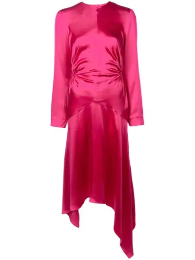 Shop Materiel Asymmetric Midi Dress In Pink