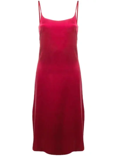 Shop Asceno Satin Slip Dress - Red