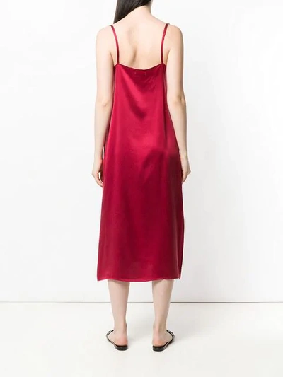 Shop Asceno Satin Slip Dress - Red