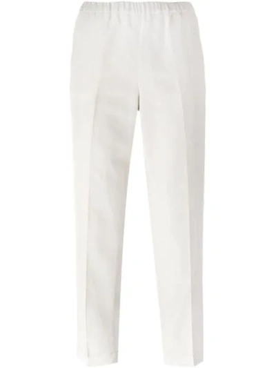 Shop Alberto Biani High Waisted Trousers In White