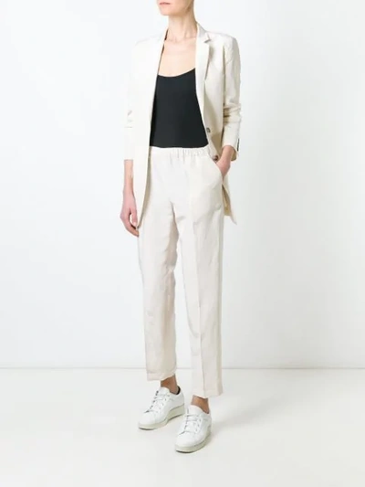 Shop Alberto Biani High Waisted Trousers In White
