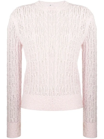 Shop Thom Browne 4-bar Open Stitch Light Pink Pullover