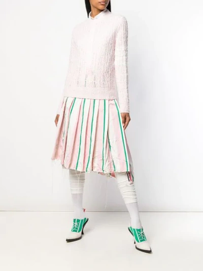 Shop Thom Browne 4-bar Open Stitch Light Pink Pullover