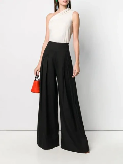 Shop Jacquemus High Rise Palazzo Trousers In Black
