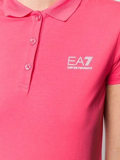Shop Ea7 Emporio Armani Poloshirt Mit Logo-stickerei - Rosa In Pink