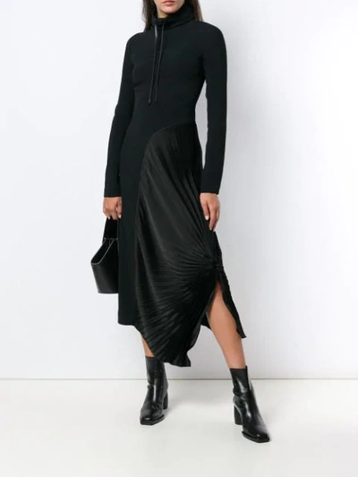 Shop Victoria Beckham Pleated Circle Dress - Black